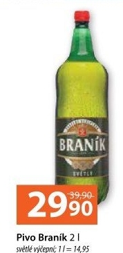 Pivo světlé výčepní 10° Braník