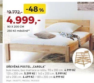 Dřevěná postel CAROLA