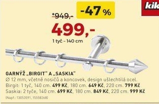 Záclonová tyč BIRGIT 1