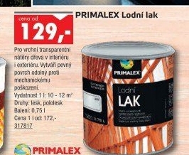Bezbarvý lodní lak Primalex