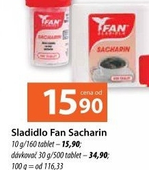 Sladidlo Sacharin Fan