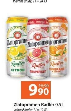 Pivo ochucené Radler Zlatopramen