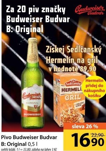 Pivo světlý ležák B: Original Budweiser Budvar