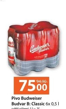 Pivo světlé výčepní B: Classic Budweiser Budvar