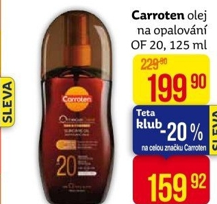 Olej na opalování OF 20 Carroten