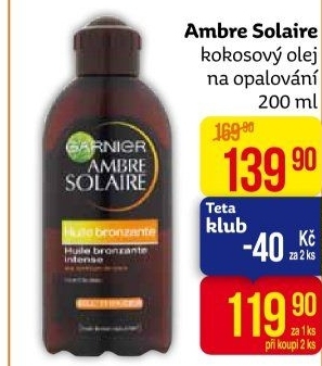Olej kokosový na opalování Ambre Solaire Garnier