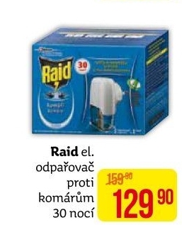 Odpařovač elektrický proti komárům 30 nocí Raid