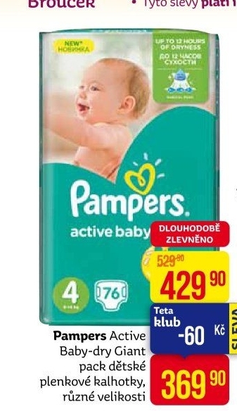 Pleny dětské Pampers Active Baby Dry