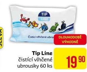 Vlhčené ubrousky dětské Tip Line