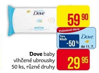 Vlhčené ubrousky dětské Baby Dove
