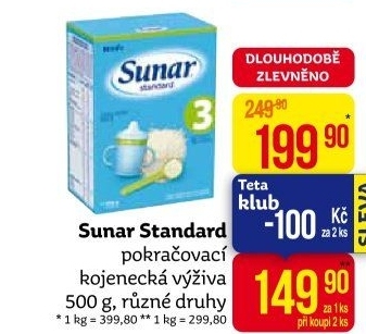 Kojenecké mléko Standard Sunar