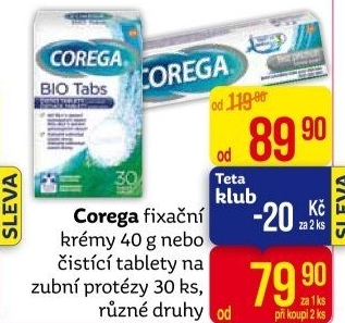 Fixační krém na zubní protézu Corega