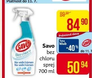 Čistič ve spreji bez chloru Savo