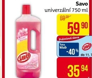 Čistič na povrchy a podlahy Savo