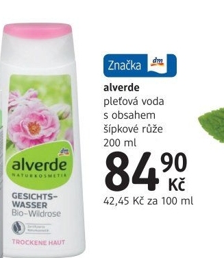 Pleťová voda čisticí Alverde
