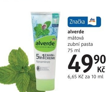 Pasta na zuby mátová Alverde