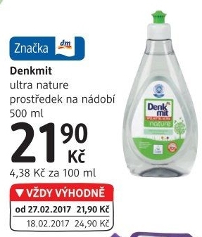 Prostředek na nádobí nature Denkmit