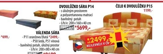 Válenda SÁRA s úložným prostorem P11