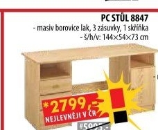 PC stůl 8847 lakovaný