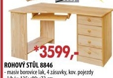 PC stůl rohový 8846 lakovaný