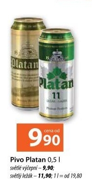 Pivo světlé výčepní 10° Platan