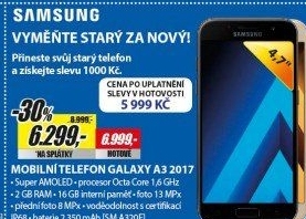 SM A320F Galaxy A3 2017 Gold SAMSUNG
