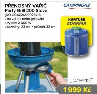 Přenosný vařič Campingaz Party Grill 200 Stove