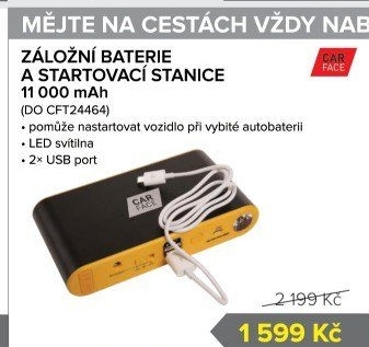 Startovací stanice a záložní baterie CarFace