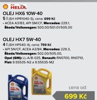 Motorový olej 10 W - 40 Helix HX6 Shell