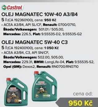 Motorový olej 10W - 40 Castrol Magnatec