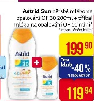 Balíček mléko na opalování dětské OF 30 + OF 10 Astrid Sun
