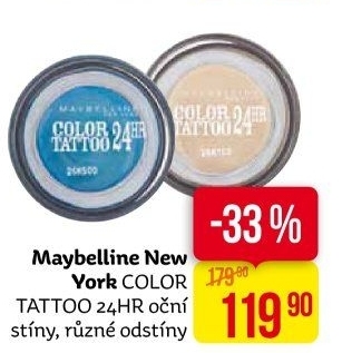 Oční stíny 24H Color Tattoo Maybelline