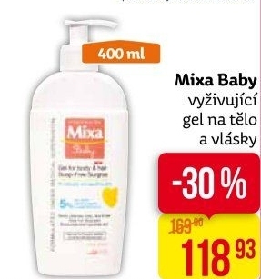 Mycí gel dětský extra vyživující na tělo a vlasy Baby Mixa