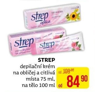 Krém depilační na tvář a oblast bikin Strep Opilca