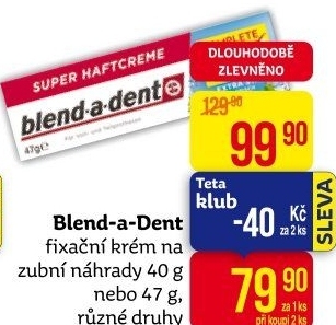 Fixační krém na zubní protézu Blend-a-dent