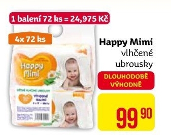 Vlhčené ubrousky dětské Happy Mimi