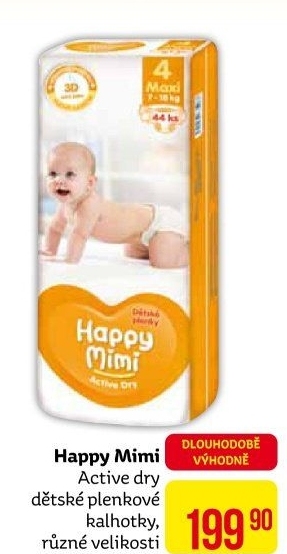 Pleny dětské Happy Mimi Active Dry