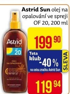 Olej na opalování ve spreji OF 20 Astrid Sun