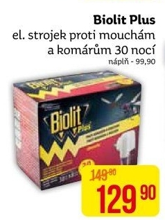 Odpařovač elektrický proti mouchám a komárům 30 nocí Plus Biolit