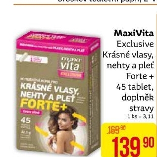Doplněk stravy Krásné vlasy, nehty a pleť Forte + Exclusive MaxiVita