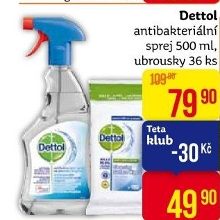 Čistič povrchů antibakteriální ve spreji Dettol