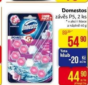 WC blok tuhý Power 5 Domestos