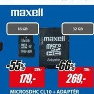 MicroSDHC 16GB CL10 + adpt 854717 MAXELL
