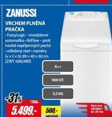 ZWY 50924WI PRAČKA VRCHEM PL.ZANUSSI
