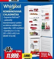 BSNF 9152 W CHLADNIČKA KOMBI. WHIRLPOOL
