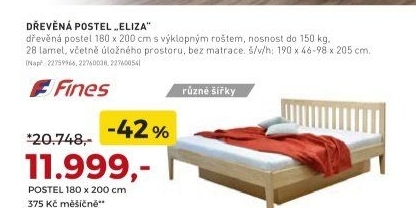 Dřevěná postel ELIZA