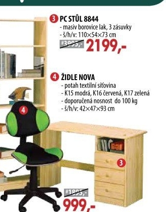 PC stůl 8844 lakovaný