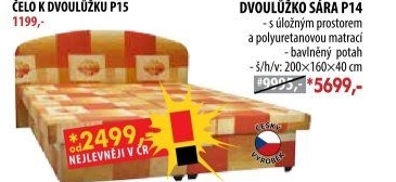Čelo k dvoulůžku SÁRA