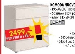 Komoda 3+2 zásuvky NUOVO bílá