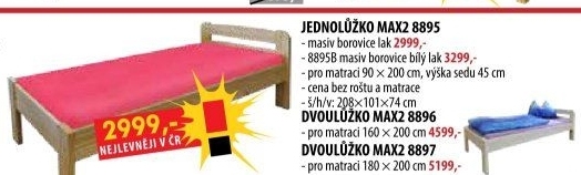Jednolůžko MAX 2 - 90x200 lak